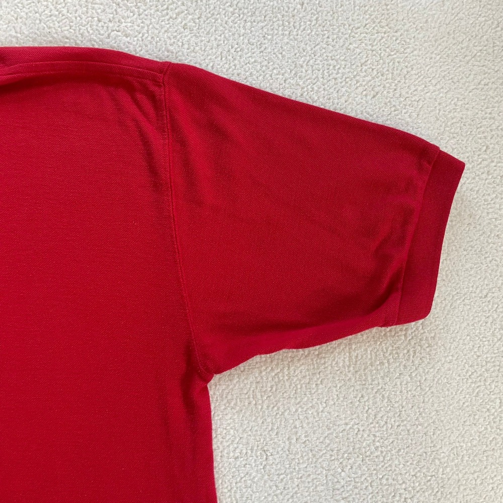 90s Vintage Old Course St. Andrews Scotland Golf Red Polo Shirt Mens Large Crest - Picture 11 of 12